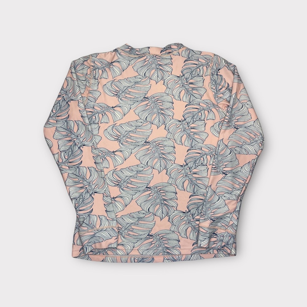 Shade Critters Monstera Leaves Pink Rash Guard - Picture 3 of 4
